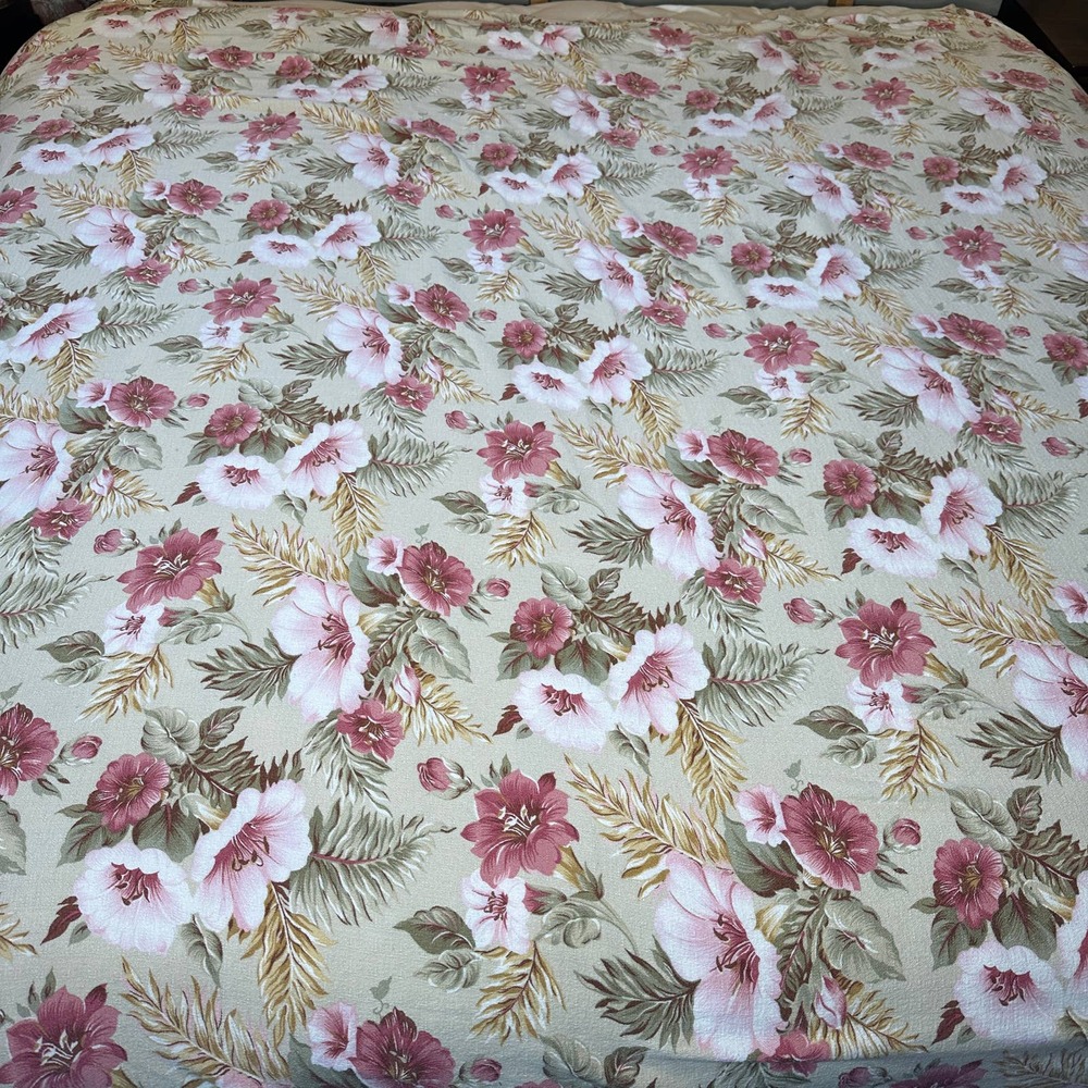 Vintage Charter Club Hibiscus Floral Hawaiian Tiki King Duvet